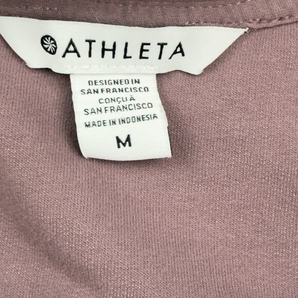 Athleta Women's MEDIUM Retroterry Wrap Sweatshirt Damask Mauve - Picture 6 of 9